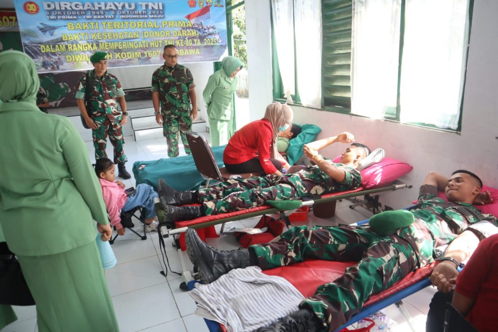 Donor Darah Kodim 1607/Sumbawa, Bukti Nyata Kepedulian TNI untuk Sesama