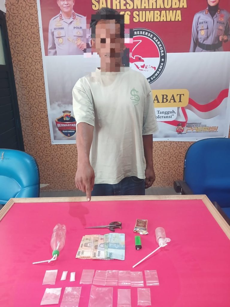 Ungkap Kasus Narkoba, Polres Sumbawa Kembali Tangkap Seorang Pria Dengan BB Sabu Seberat 8,64 Gram