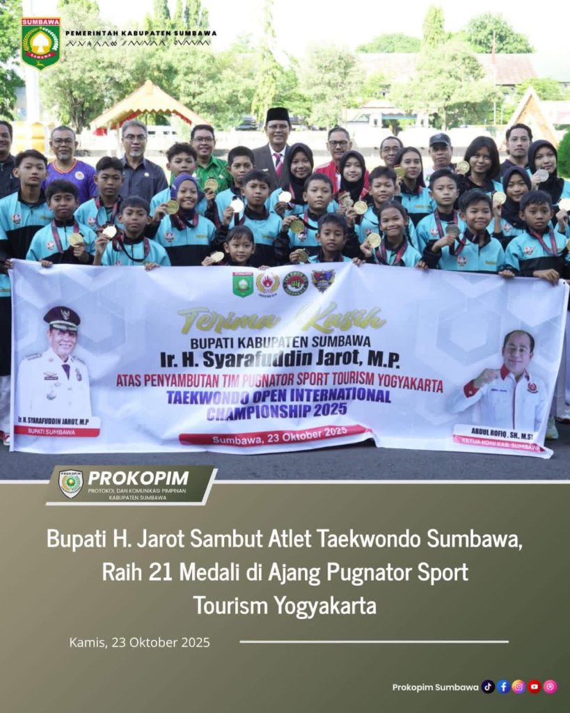 Torehkan Prestasi Luar Biasa, Bupati Sumbawa Sambut Kepulangan Atlet Taekwondo Dojang Patriot