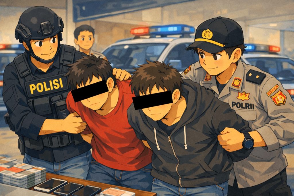 Terekam CCTV Aksinya, Dua Terduga Pelaku Pencurian Diamankan Polisi