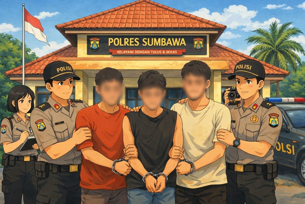 Tim Opsnal Polres Sumbawa Ringkus Tiga Terduga Pencuri Kios
