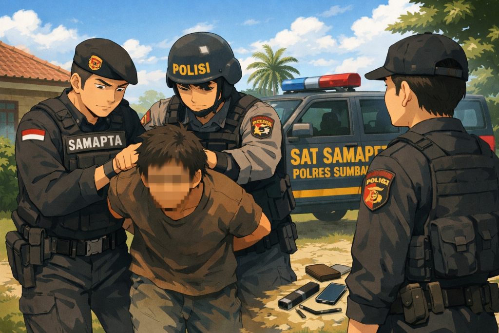 Polres Sumbawa Amankan Terduga Pelaku Pencurian di Karaoke Warna Warni