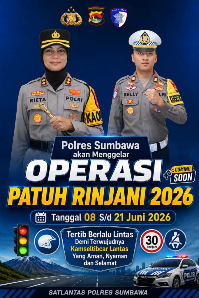 Mulai Senin Besok, Polres Sumbawa Gelar Operasi Patuh Rinjani 2026, Inilah Sasarannya