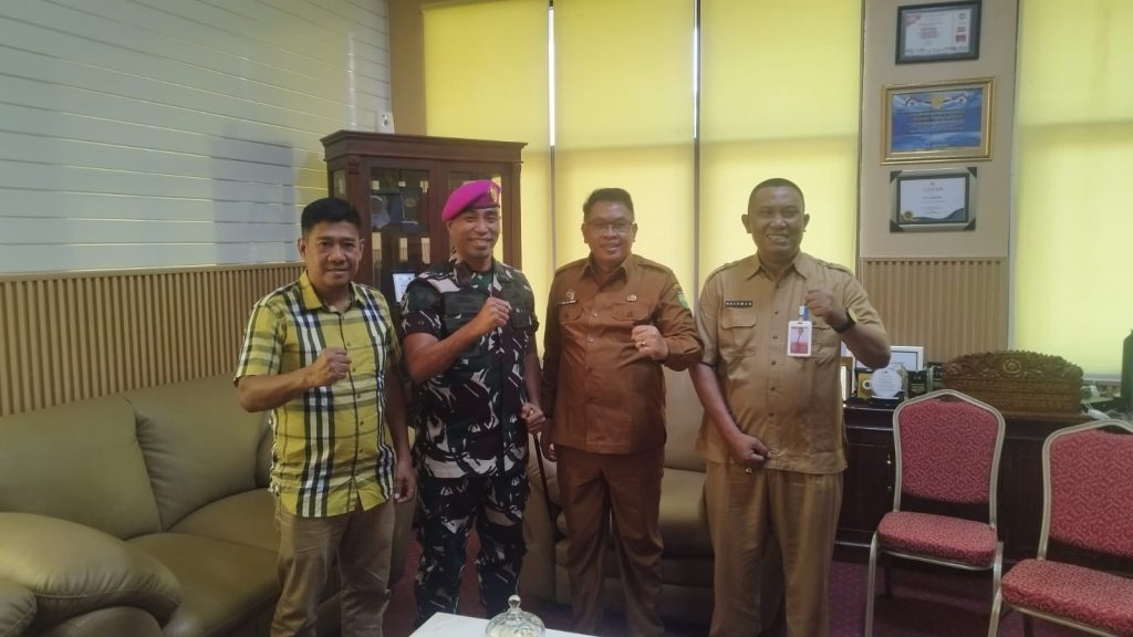 Perkuat Wilayah Maritim Sumbawa, Danyon 16 Marinir Sumbawa Silaturahmi dengan Pemda Kabupaten Sumbawa